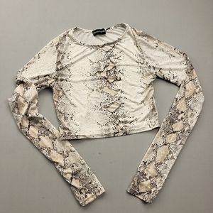 PLT snake skin crop top Small size brownish
